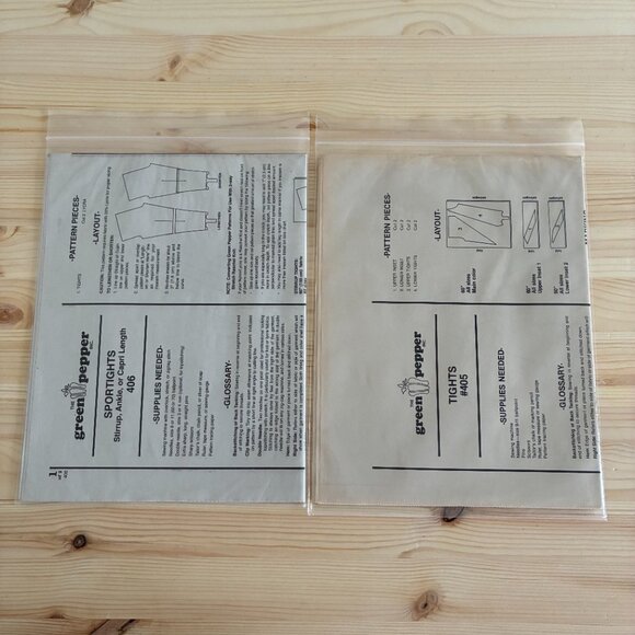 The Green Pepper: 406 Adult's Sport Tights + 405 Adult's Striped Tights Pattern - Picture 2 of 3